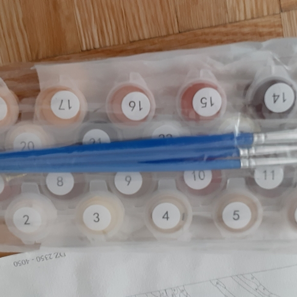 Paint by numbers set of 2each include hanging hooks paint and brushes - Picture 5 of 6